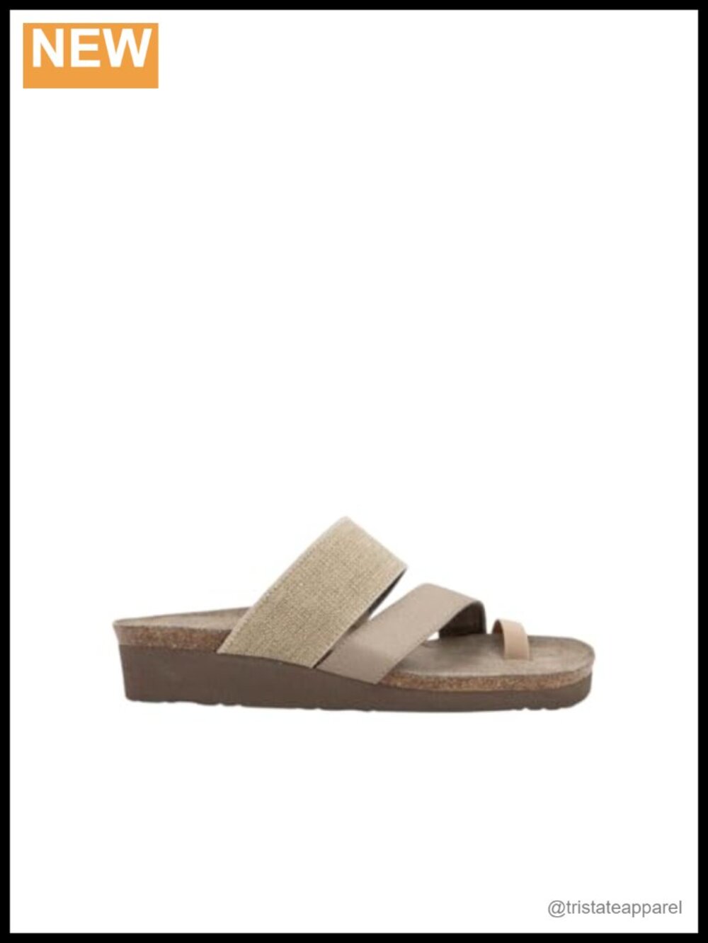 Naot Sia Multi-Strap Slide Sandal Cork Insole Arch Support Wedge Heel Slip On